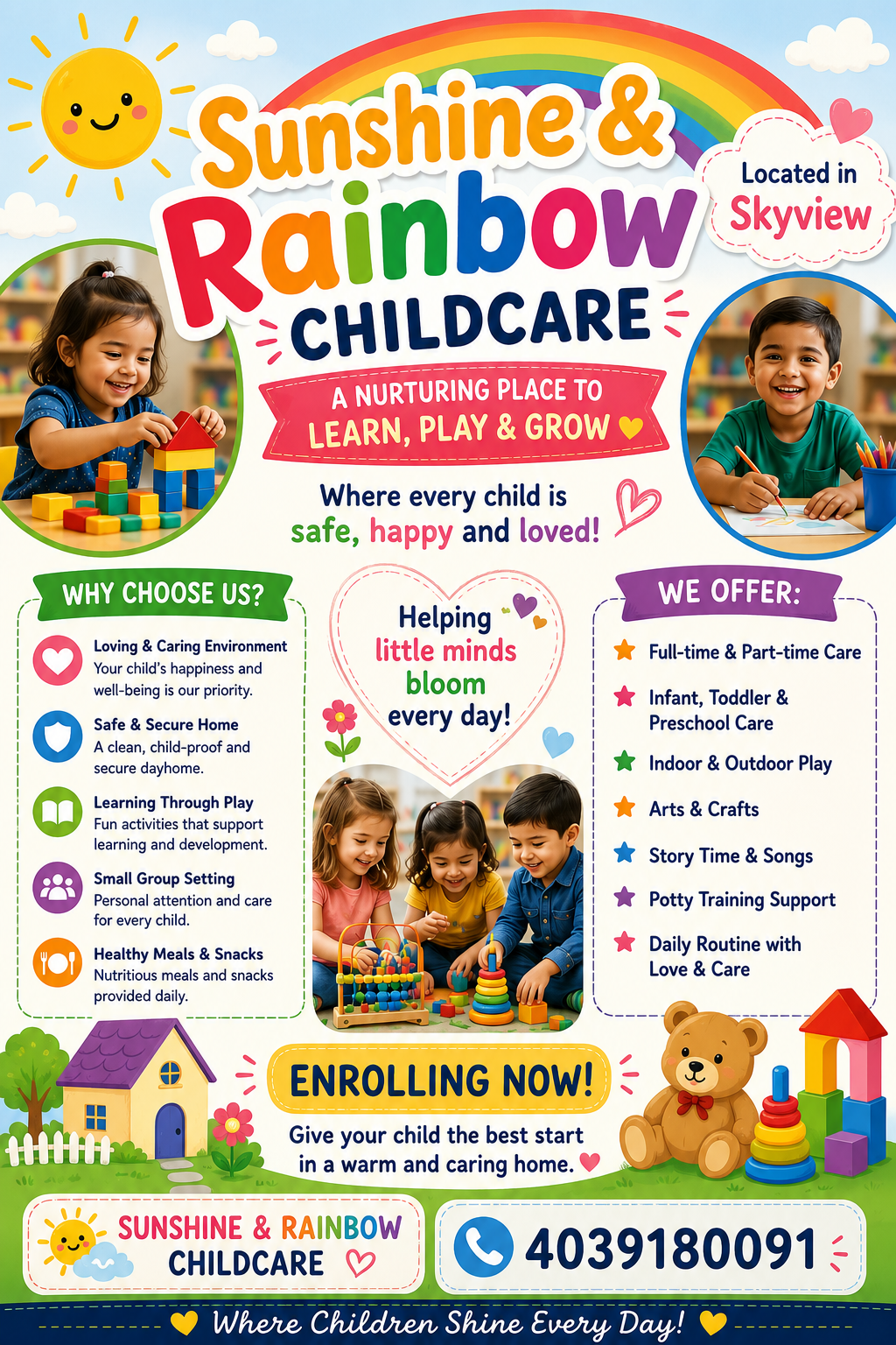 sunshine and rainbow childcare